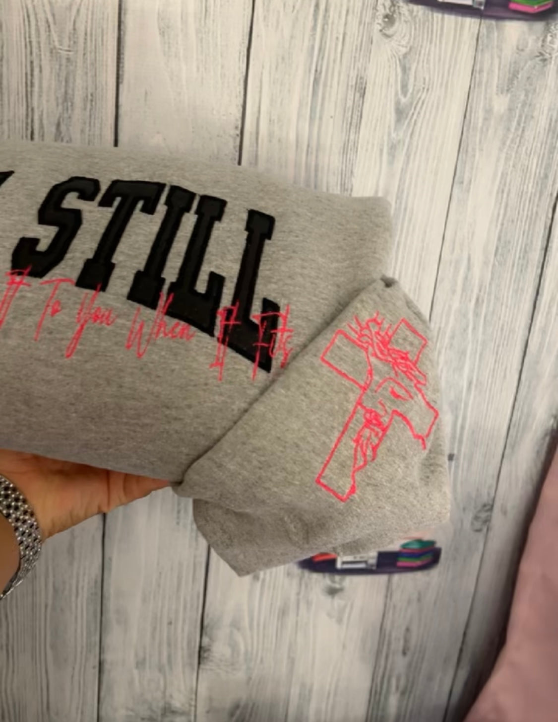 Be Still Embroidered Crewneck