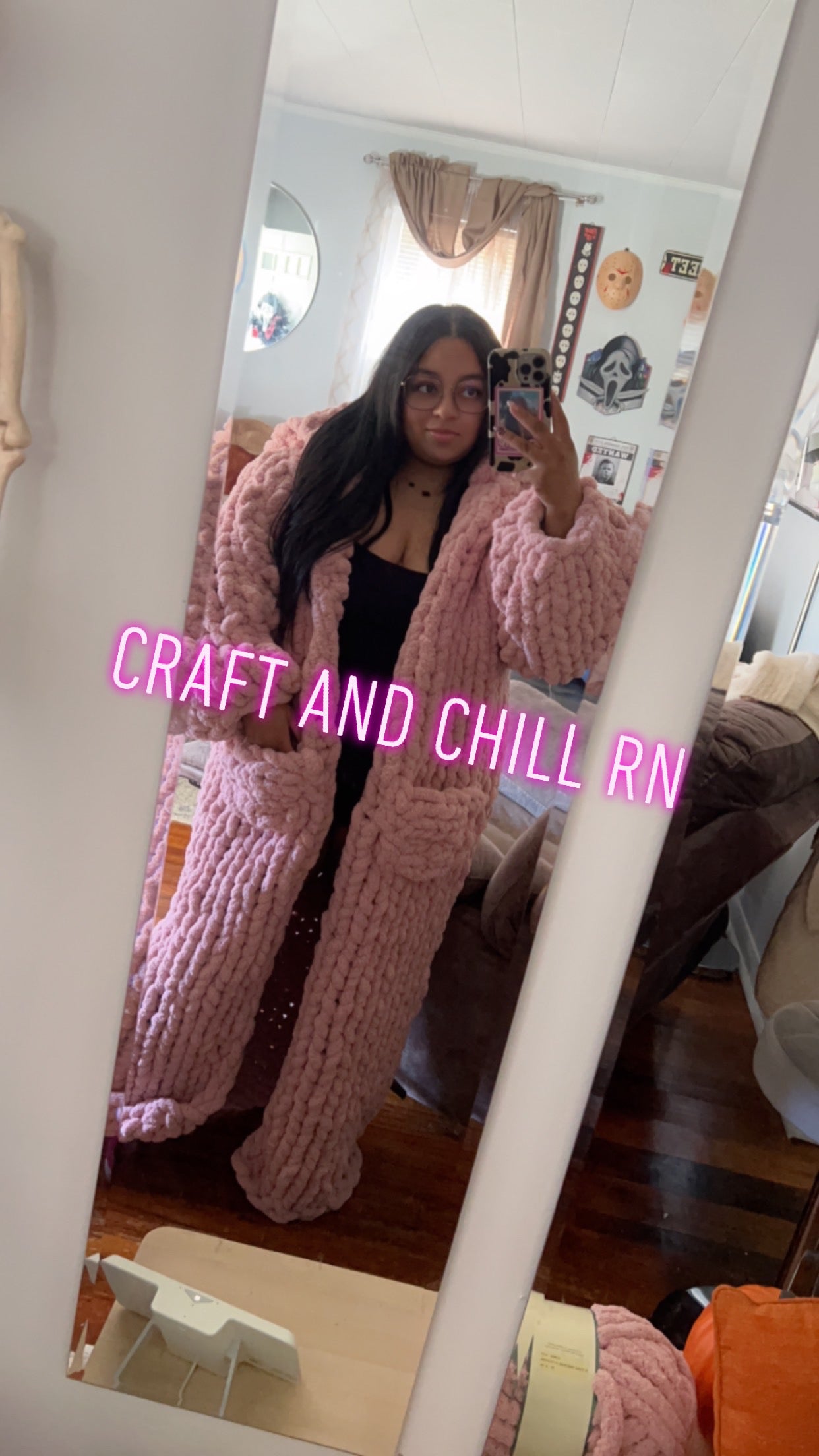 Jumbo Hooded Knit Duster