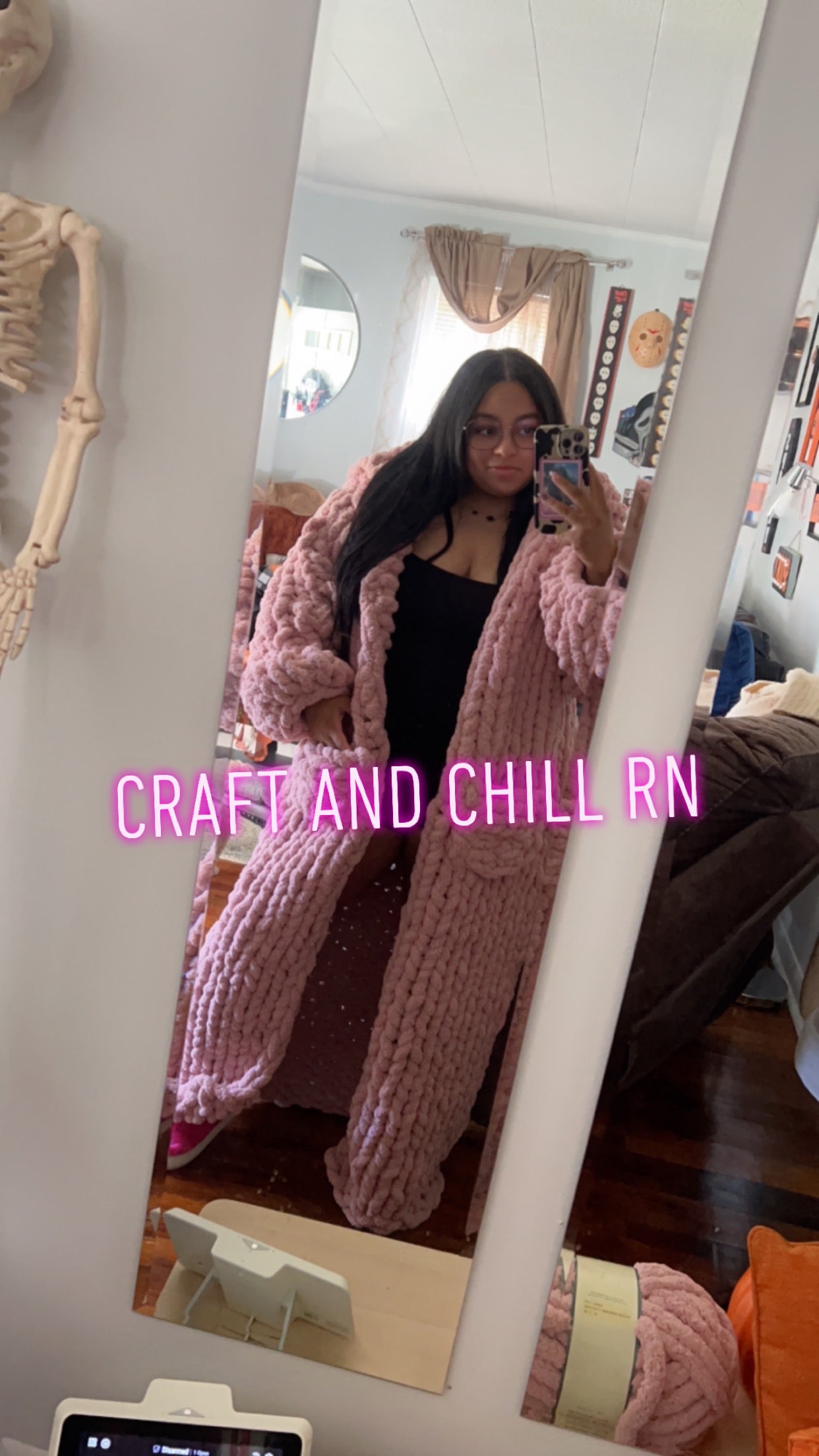 Jumbo Hooded Knit Duster