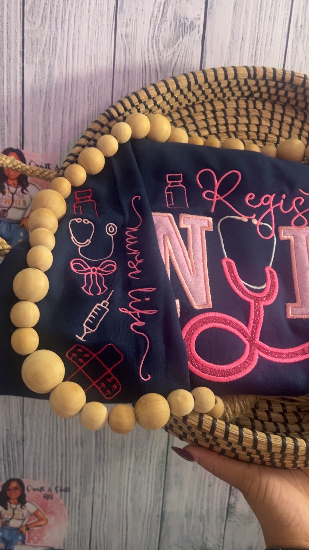 Nurse Stethoscope Embroidered Crewneck