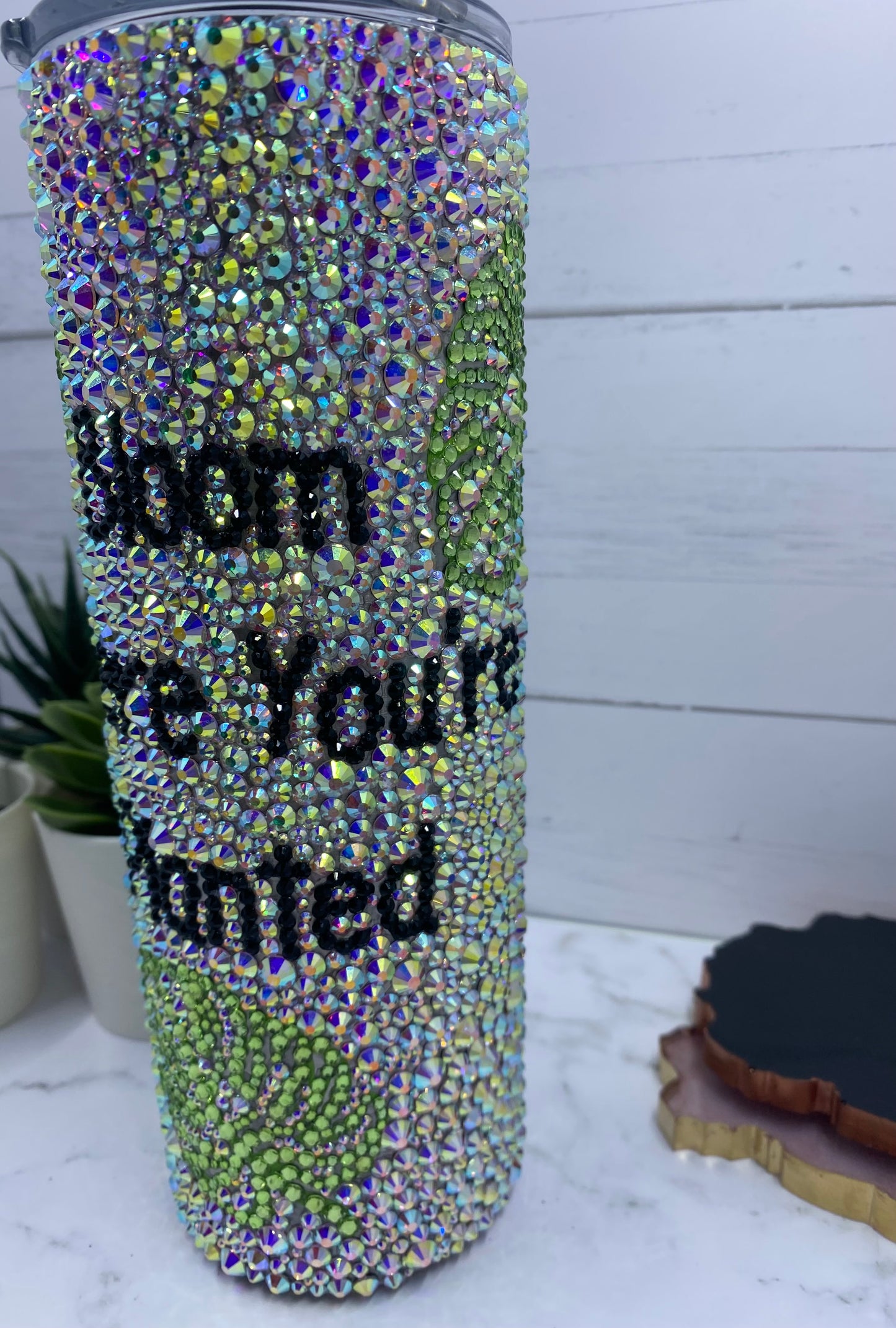 Bloom Where You're Planted- Glass Crystal AB & Peridot Rhinestones