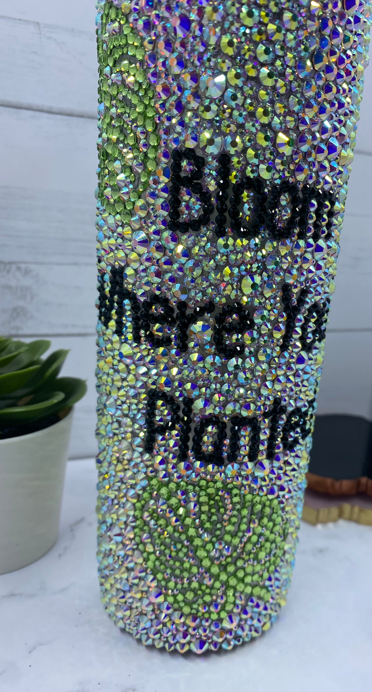 Bloom Where You're Planted- Glass Crystal AB & Peridot Rhinestones