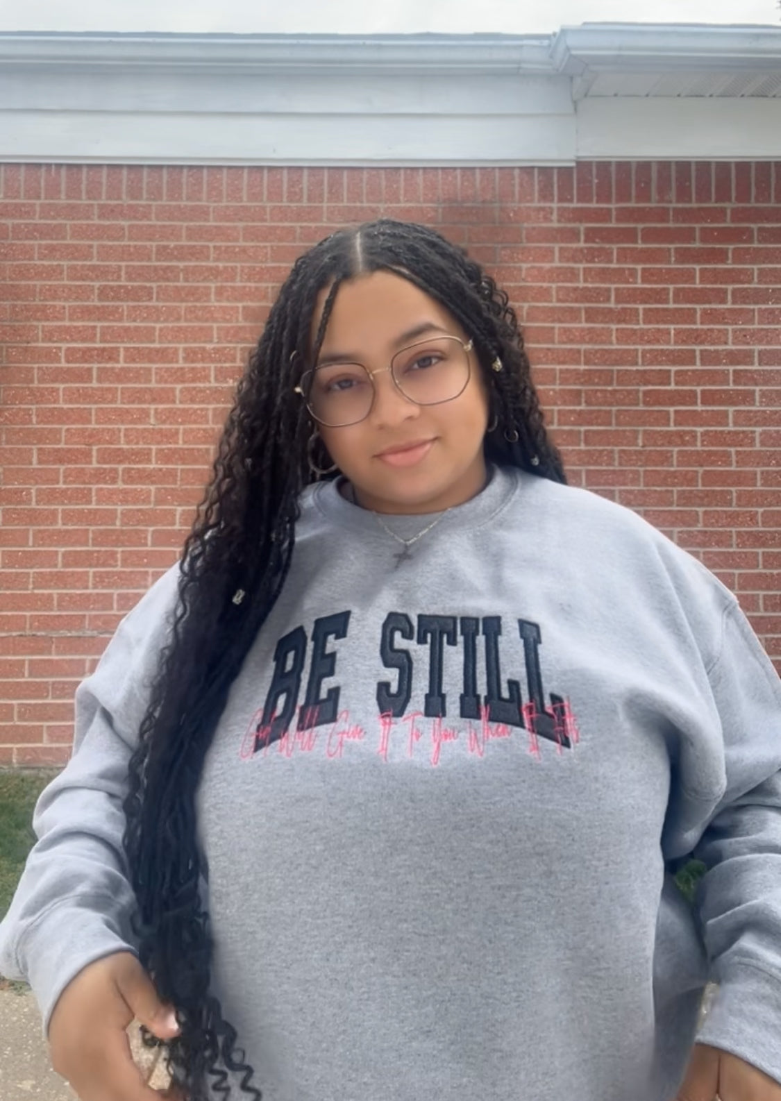 Be Still Embroidered Crewneck