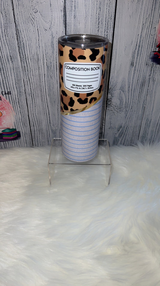 Cheetah composition/pencil tumbler