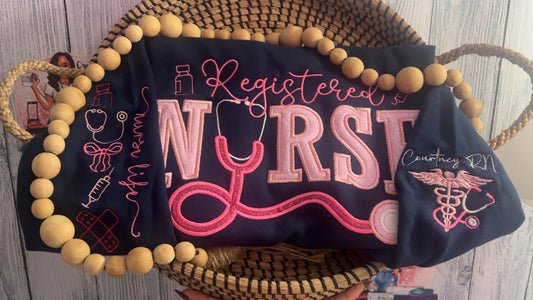 Nurse Stethoscope Embroidered Crewneck