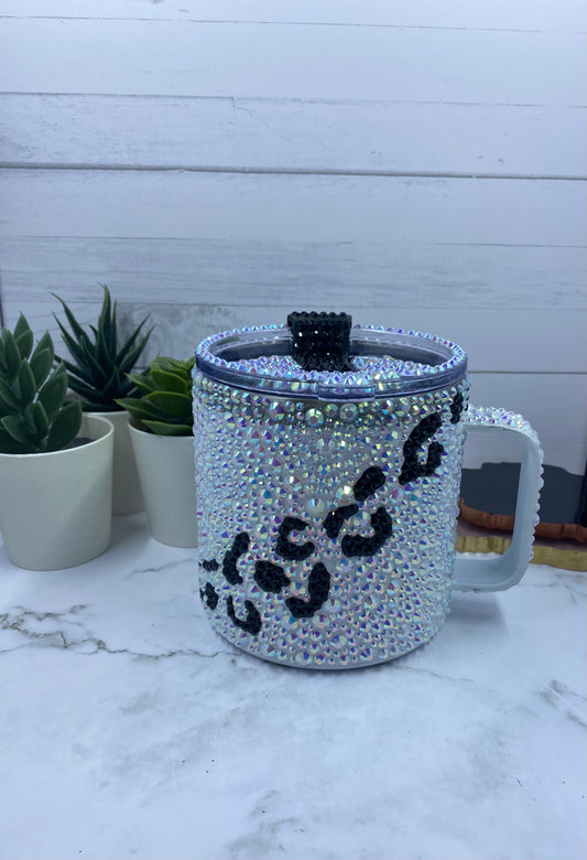 White AB Rhinestone Tumbler