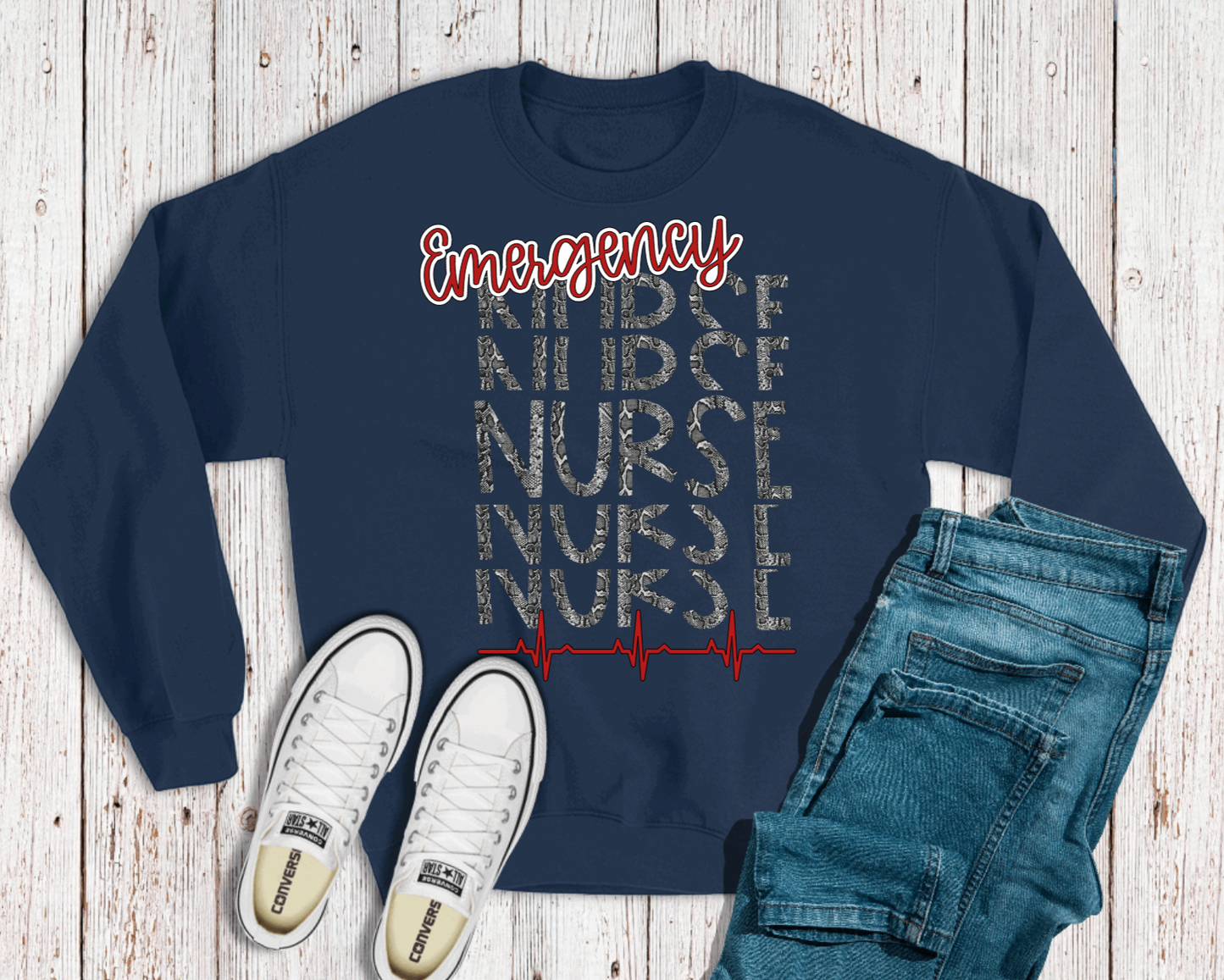 Snake print Emergency Nurse Crewneck