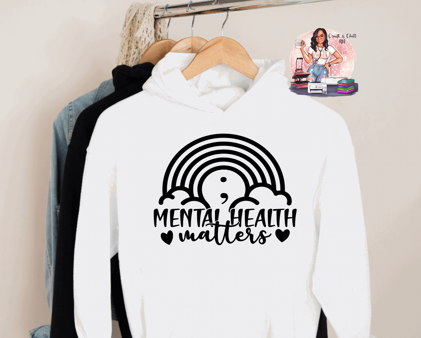 Mental Health Rainbow Hoodie