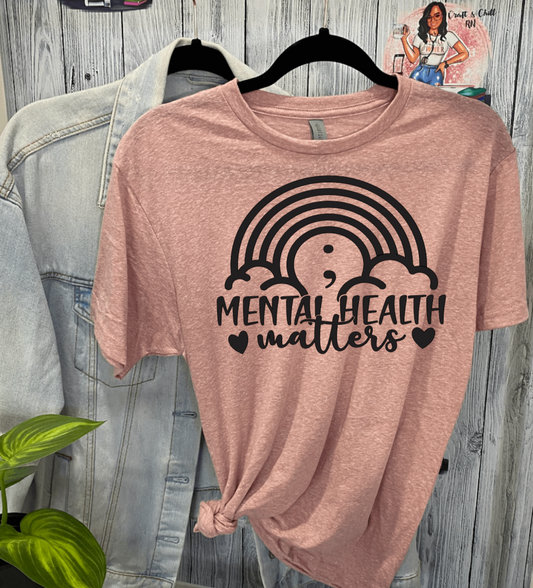 Mental Health Rainbow T Shirt