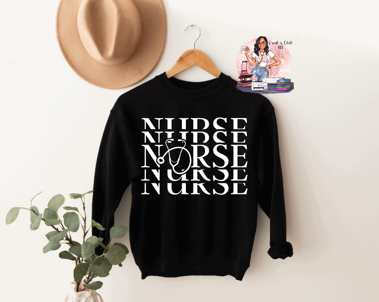 Stacked Nurse Crewneck