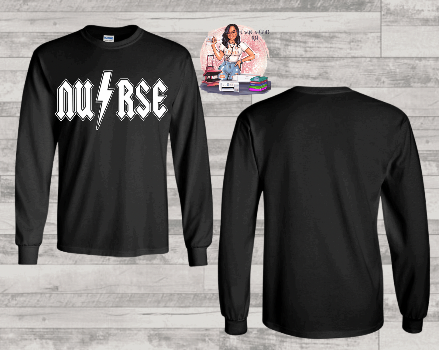 Long Sleeve Nurse Logo T Shirt