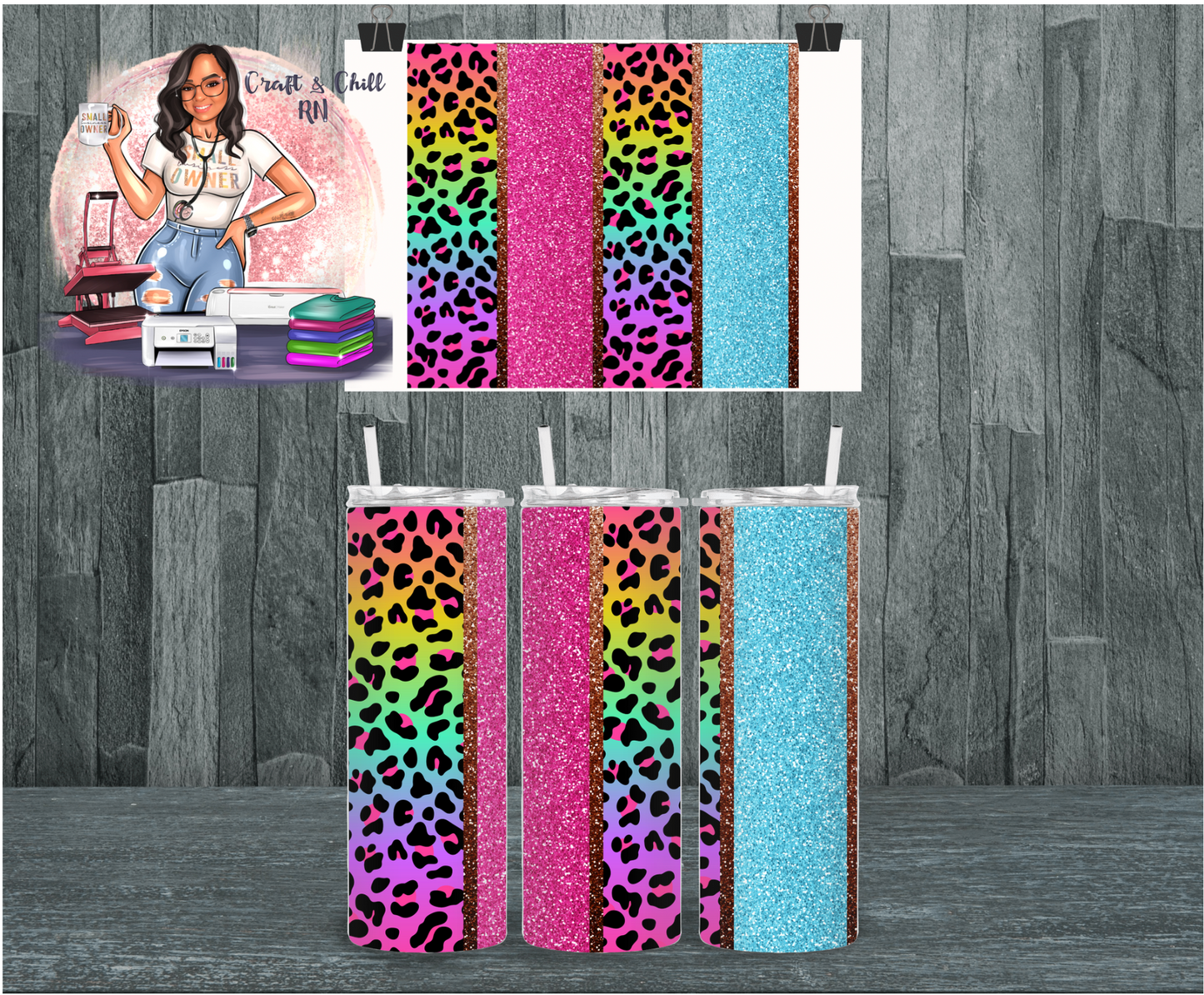 Rainbow Leopard Tumbler