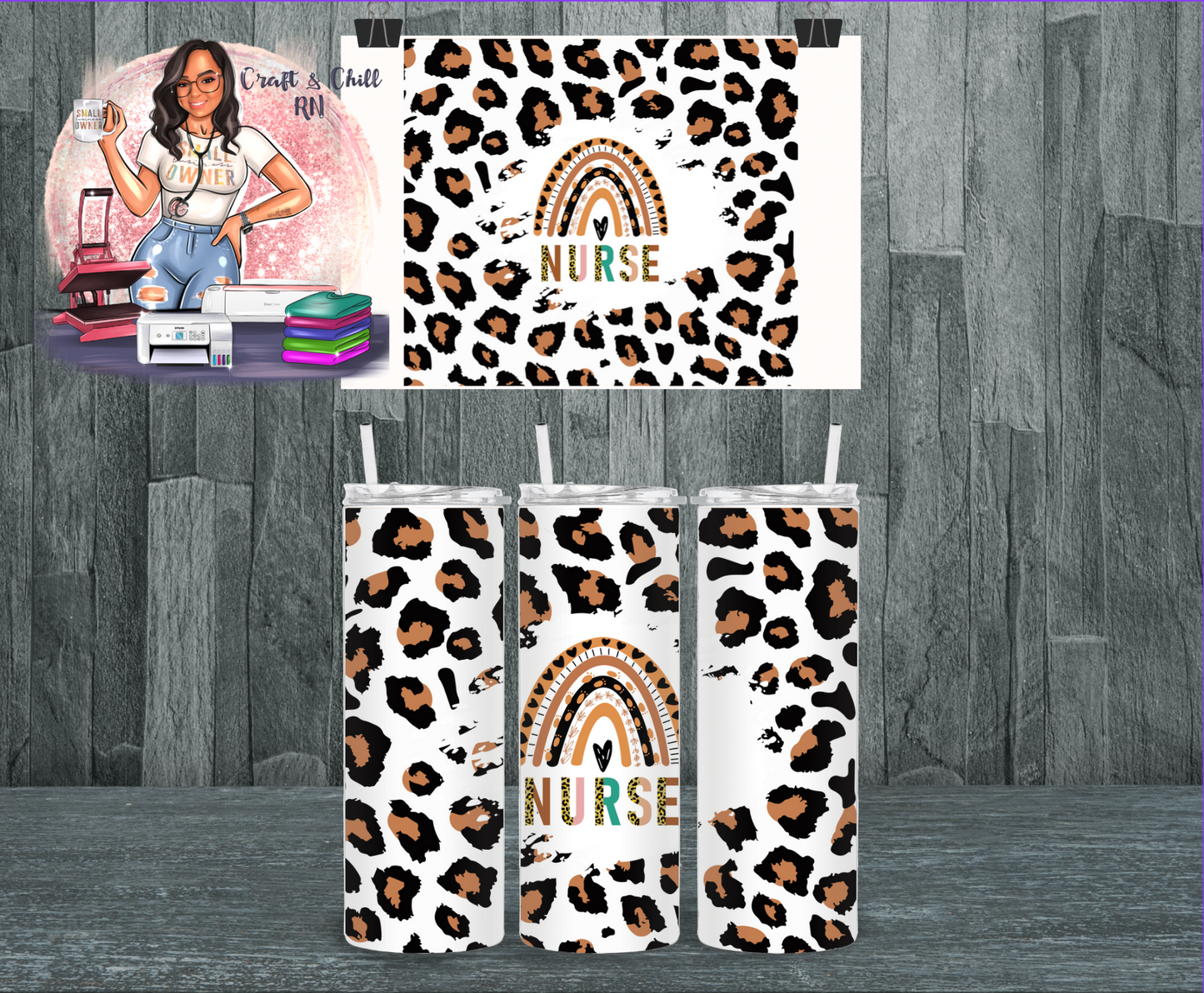 Leopard Nurse Tumbler