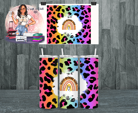 Rainbow Leopard Teach Tumbler