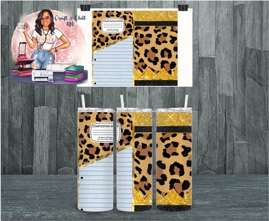 Leopard Composition Tumbler