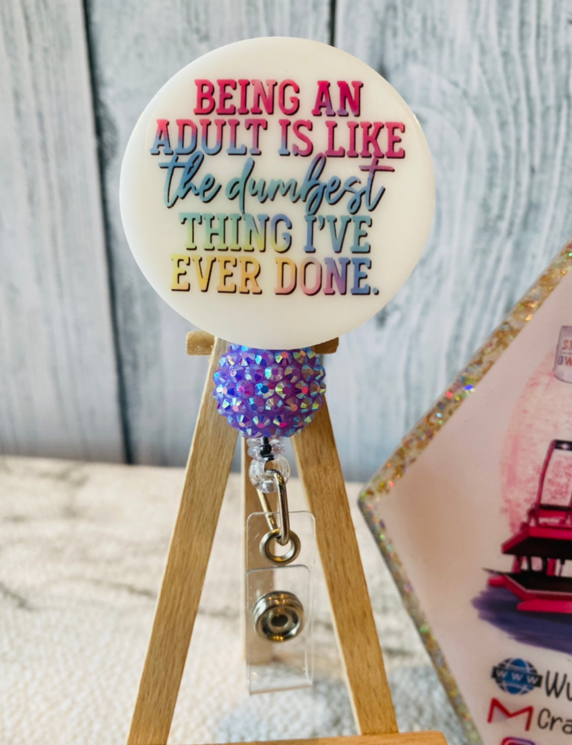 Adulting badge reel