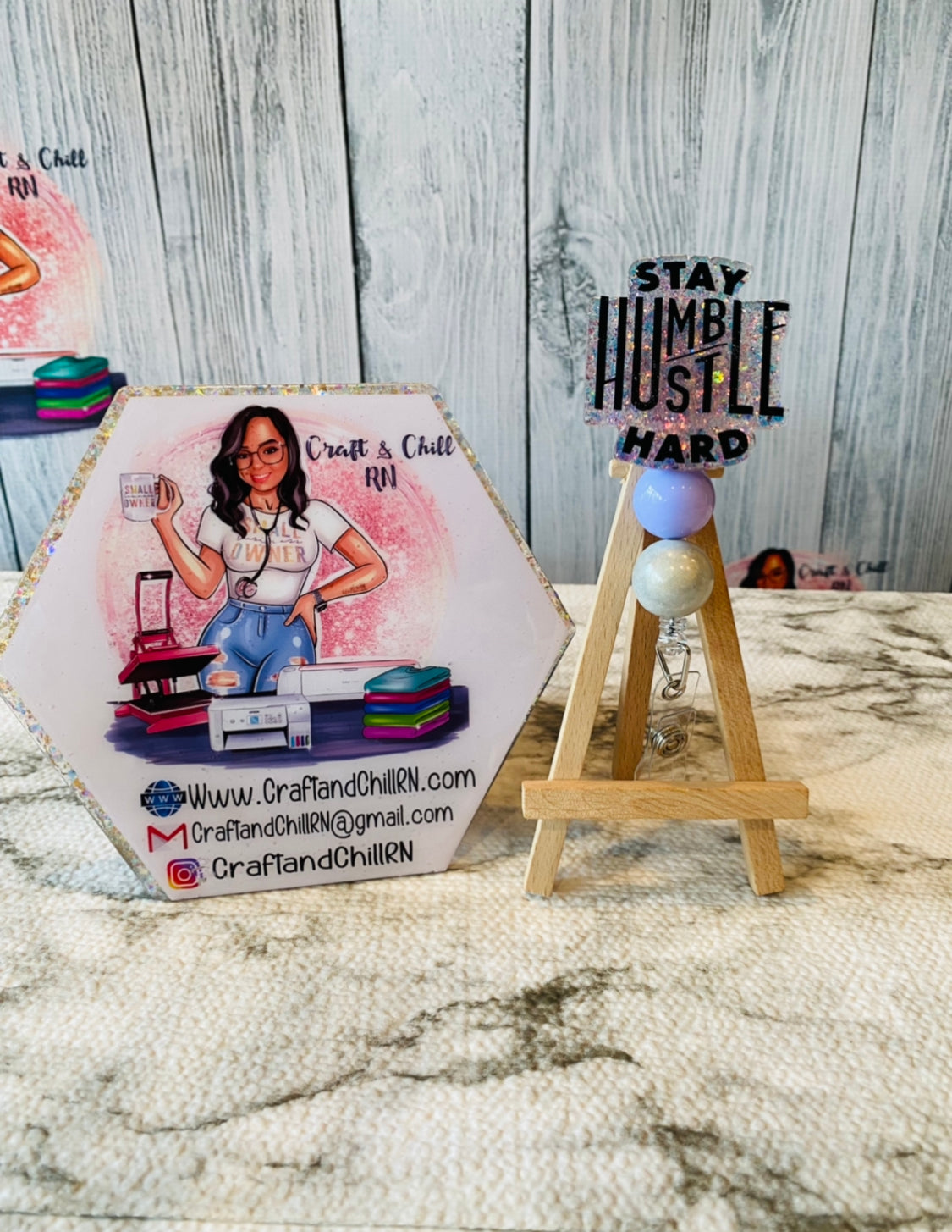 Stay Humble Hustle Hard Badge Reel